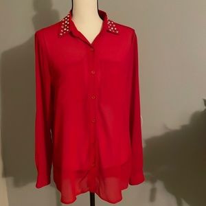 MICHAEL KORS STUDDED BUTTON DOWN SHIRT